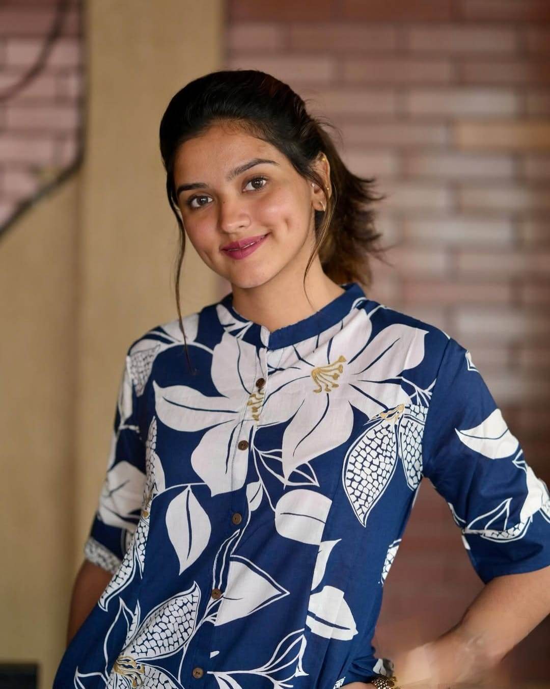 Fine floral vibrant colour kurti-plazo set - Eraya