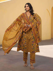 Intricate hand sequence work three piece kurti set - Eraya