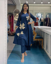 Stylish summer cotton co-ord set with patch work