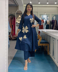 Stylish summer cotton co-ord set with patch work