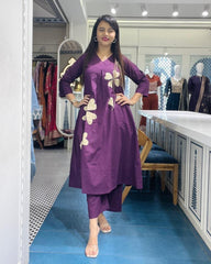 Stylish summer cotton co-ord set with patch work