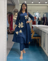 Stylish summer cotton co-ord set with patch work