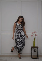 Designer sleeveless rayon printed co-ord set