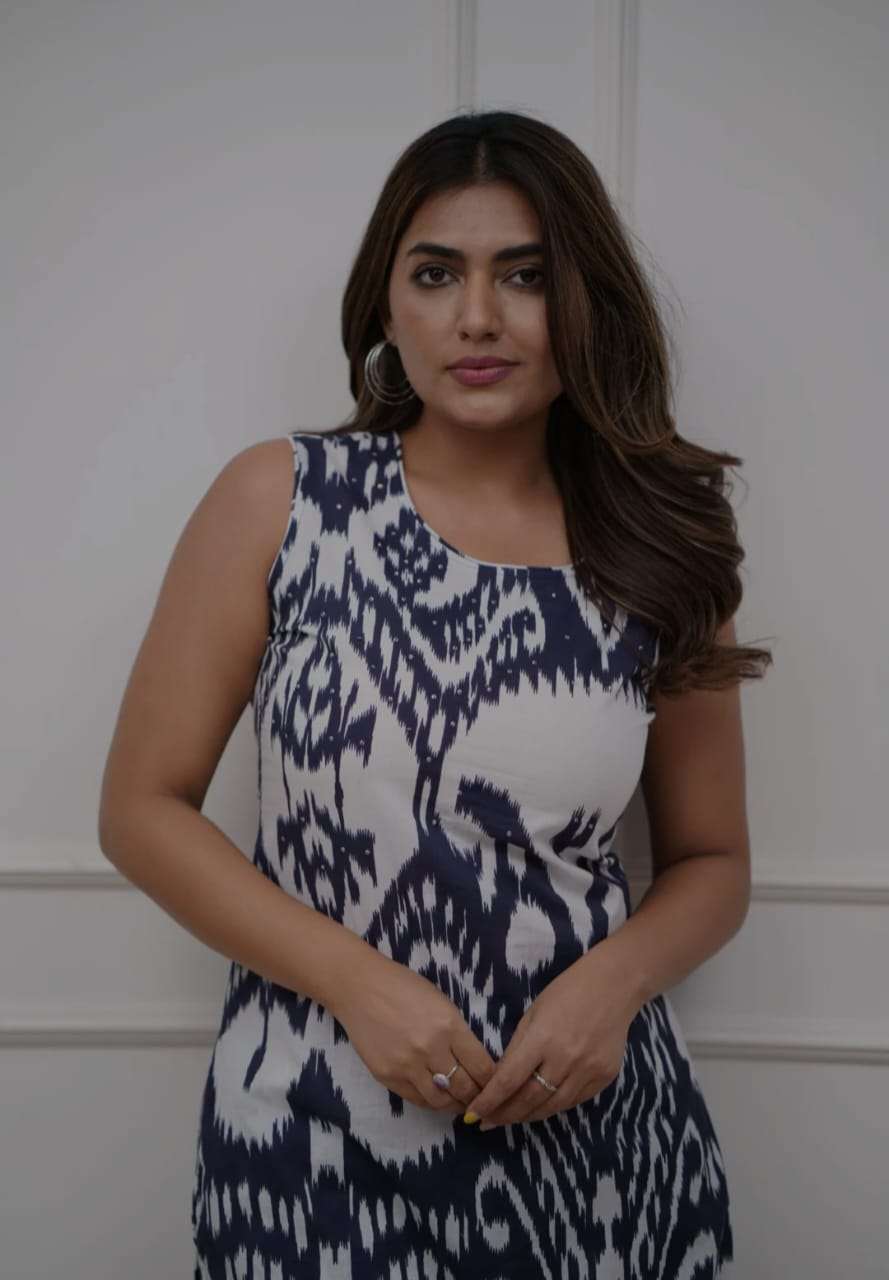 Designer sleeveless rayon printed co-ord set Eraya