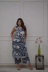 Designer sleeveless rayon printed co-ord set Eraya