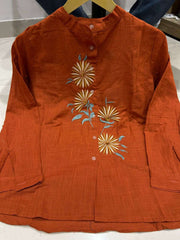 Stylish embroidered cotton flex co-ord set