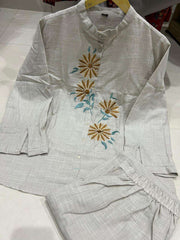 Stylish embroidered cotton flex co-ord set Eraya