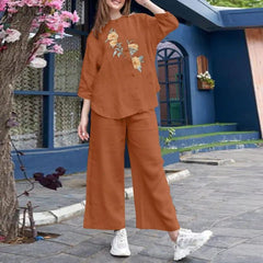 Stylish embroidered cotton flex co-ord set