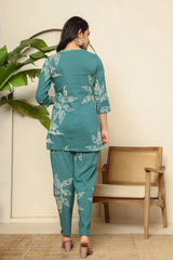 Floral digital printed cotton co-ord set