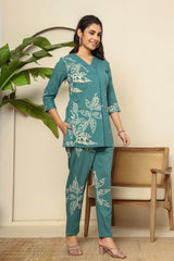 Floral digital printed cotton co-ord set