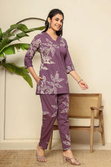Floral digital printed cotton co-ord set