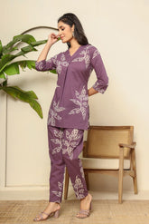 Floral digital printed cotton co-ord set