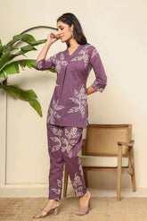 Floral digital printed cotton co-ord set Eraya