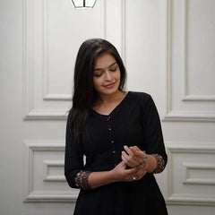 Designer sleeves cotton kurti with pintex work-set Eraya