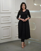 Designer sleeves cotton kurti with pintex work-set