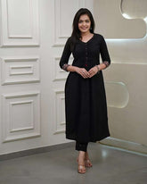 Designer sleeves cotton kurti with pintex work-set Eraya