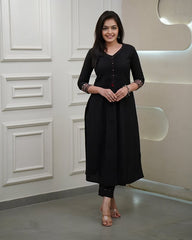 Designer sleeves cotton kurti with pintex work-set