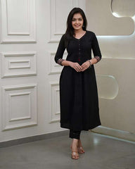 Designer sleeves cotton kurti with pintex work-set Eraya