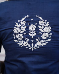 Beautiful everyday front and back embroidered cotton kurti-pant set