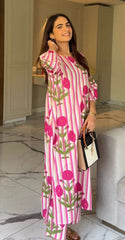Hand block printed pure cotton co-ord set