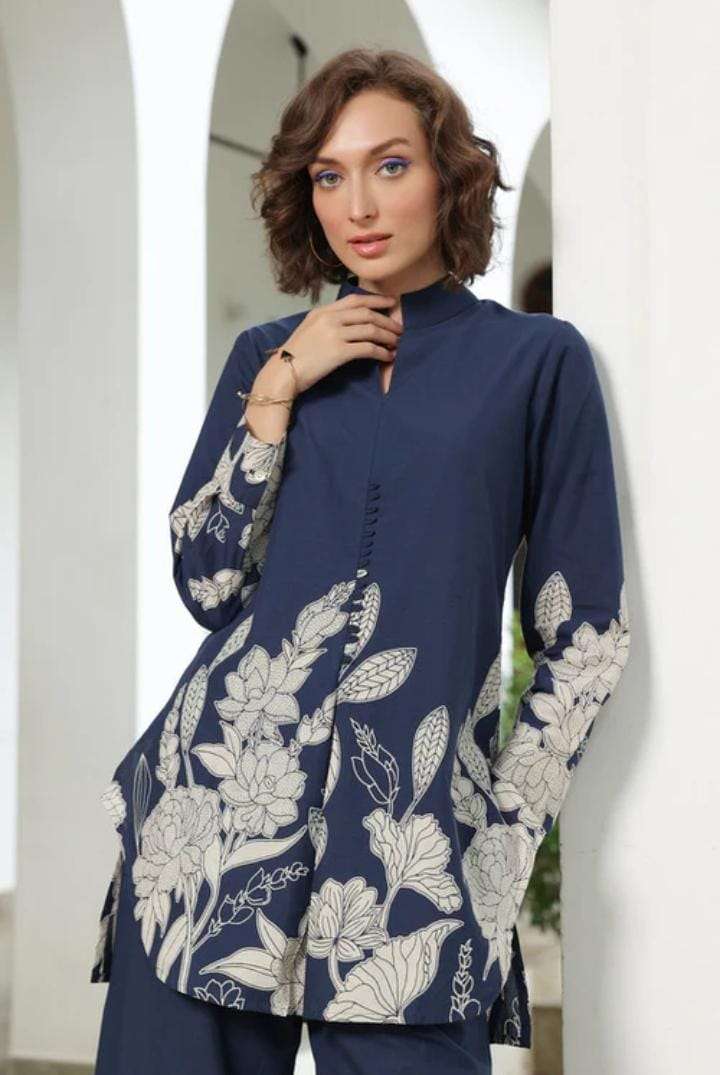 Bloom delight royal blue cotton co-ord set Eraya