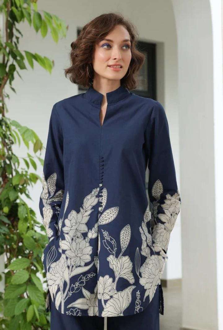 Bloom delight royal blue cotton co-ord set Eraya