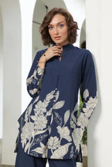 Bloom delight royal blue cotton co-ord set