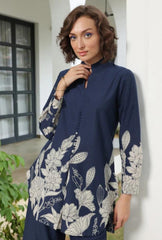 Bloom delight royal blue cotton co-ord set