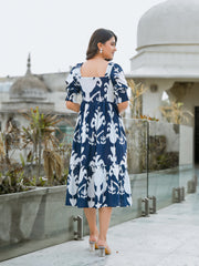 Breezy blue cotton midi-dress