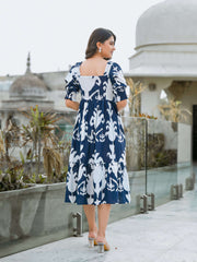 Breezy blue cotton midi-dress Eraya