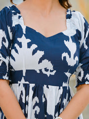 Breezy blue cotton midi-dress