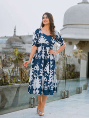 Breezy blue cotton midi-dress Eraya