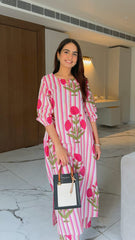 Hand block printed pure cotton co-ord set