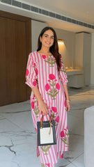 Hand block printed pure cotton co-ord set Eraya