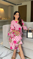 Hand block printed pure cotton co-ord set