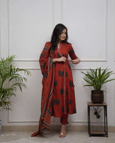 Angarkha style cotton kurt set