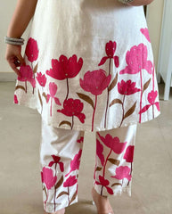Cotton flex floral printed sleeveless co-ord set