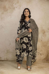 Pure cotton kurta set with printed dupatta and pants