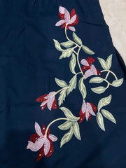 Beautiful design embroidery work long kurta-pant set