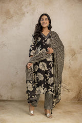 Pure cotton kurta set with printed dupatta and pants