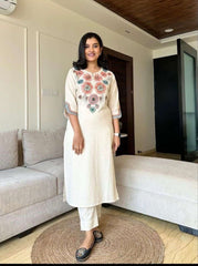 Embroidered everyday wear cotton co-ord set