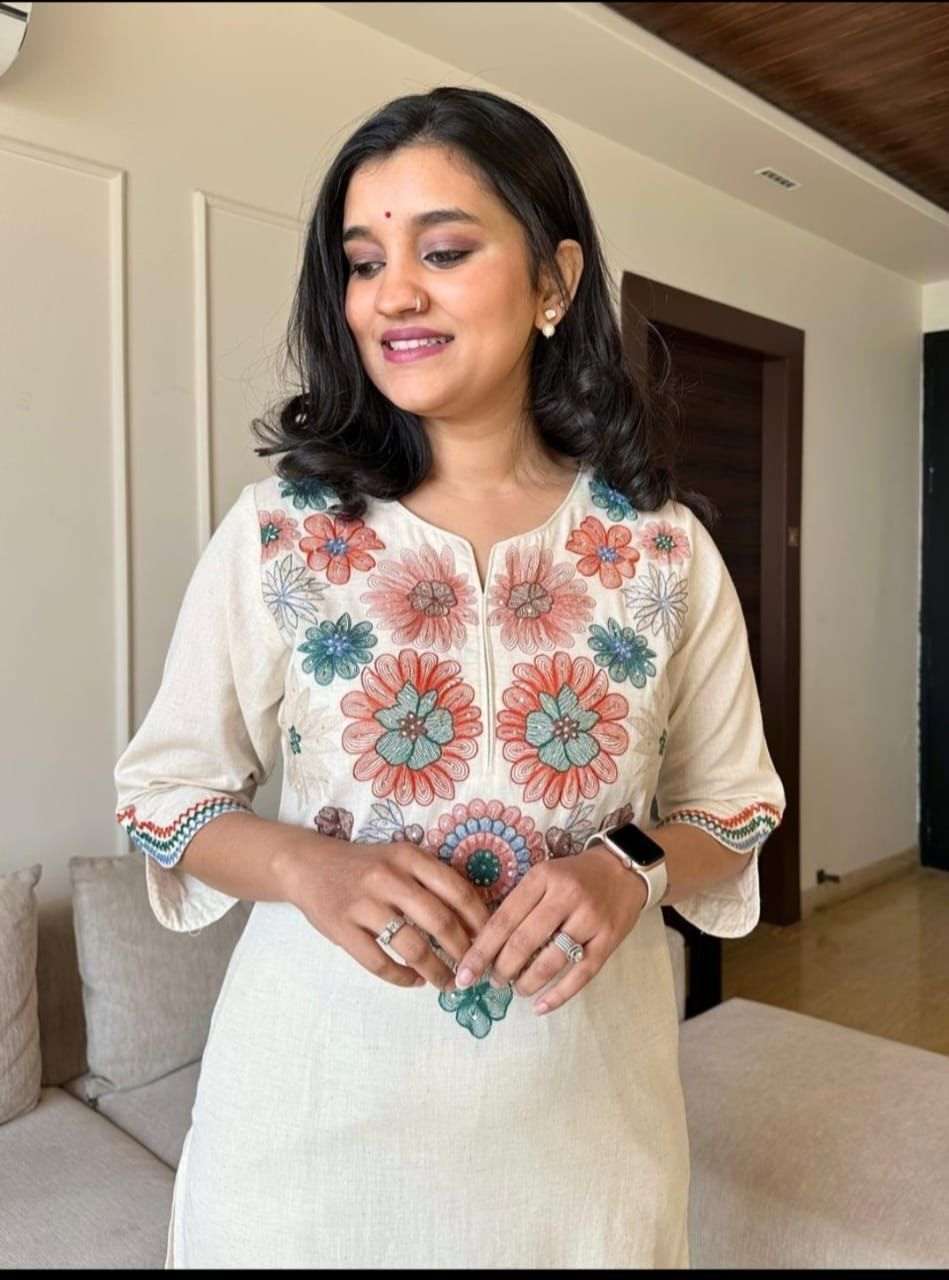 Embroidered everyday wear cotton co-ord set