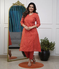 Classy comfortable cotton chikankari kurta set