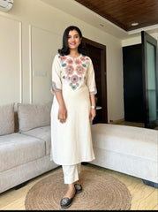 Embroidered everyday wear cotton co-ord set