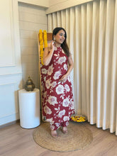 Cotton cut sleeves A-line pattern co-ord set