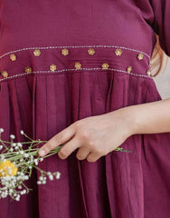 Designer peplum top cotton co-ord set