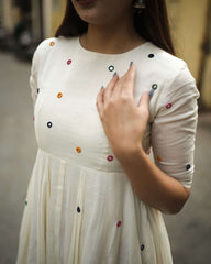 Shwet satrangi anarkali kurta (set of 2)