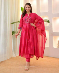 Pure cotton embroidered kurti set (set of 3)
