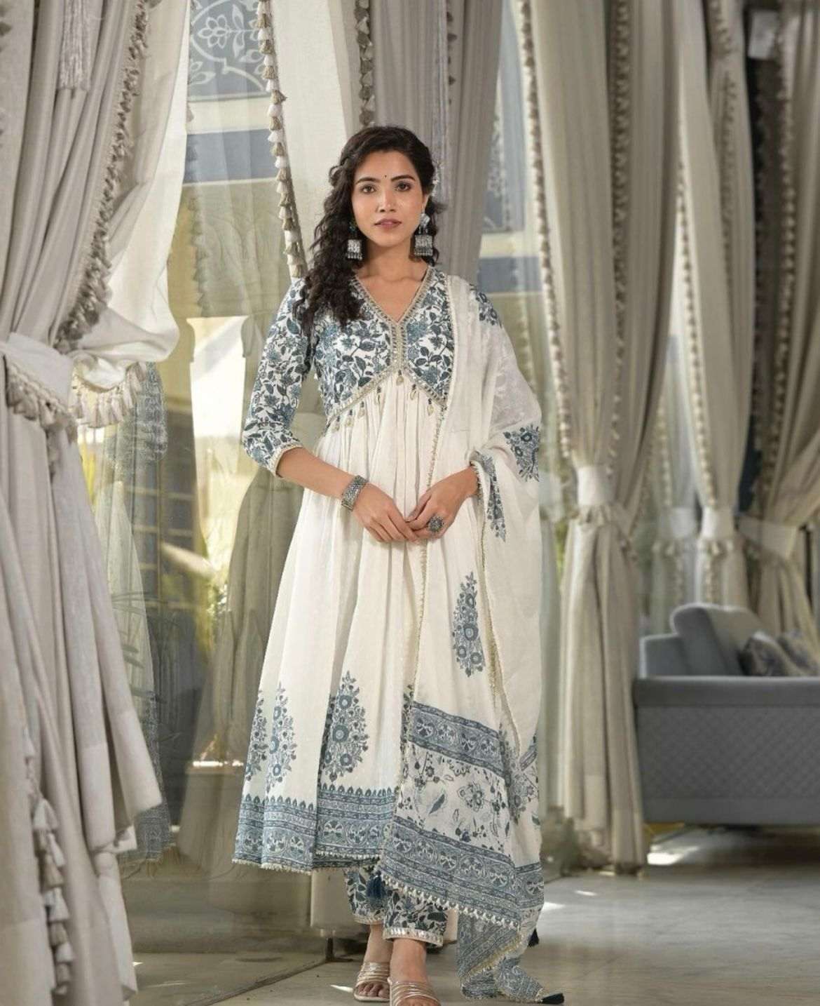 Stylish aliya cut flared kurti (set of 3)