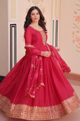 Beautiful zari work designer gown (set of 2)